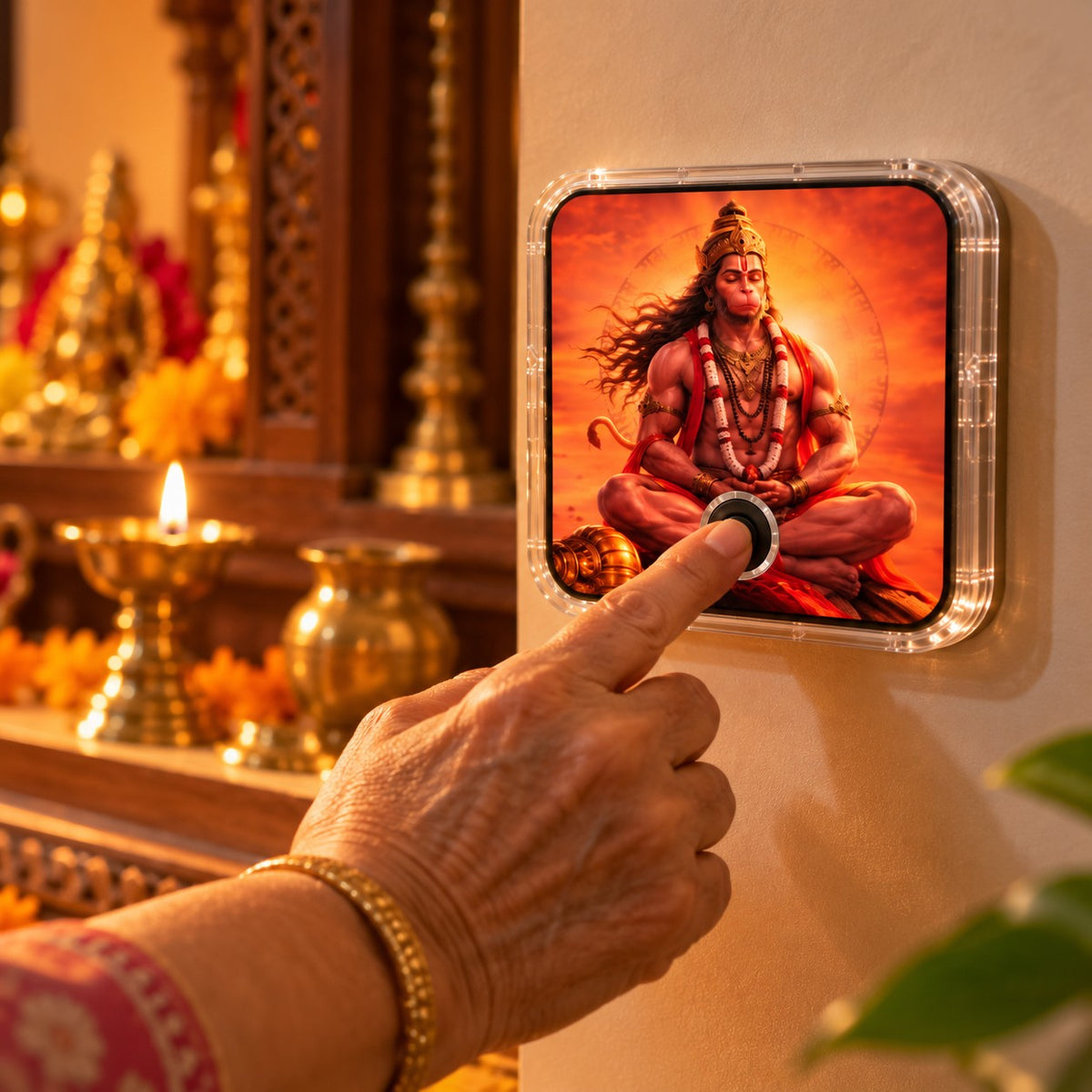 Pressing play on Hanuman Chalisa Musical Magnet