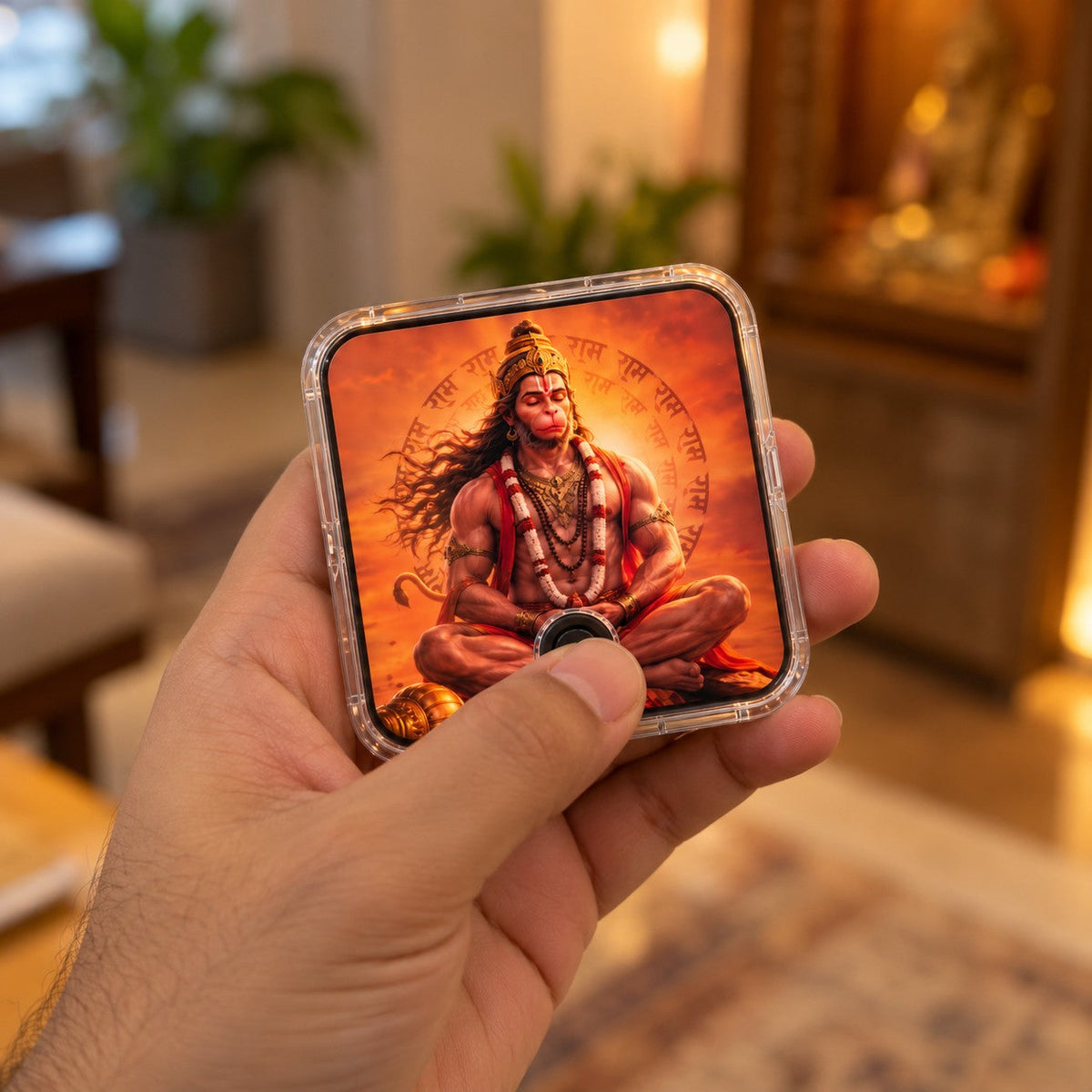 Pressing play on Hanuman Chalisa Musical Magnet